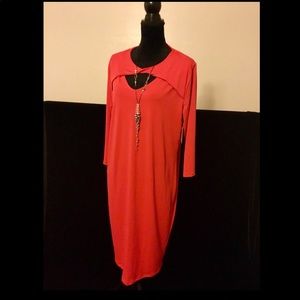 WOMEN’S BELLE SKY RED TWIST DRESS SZ 3X